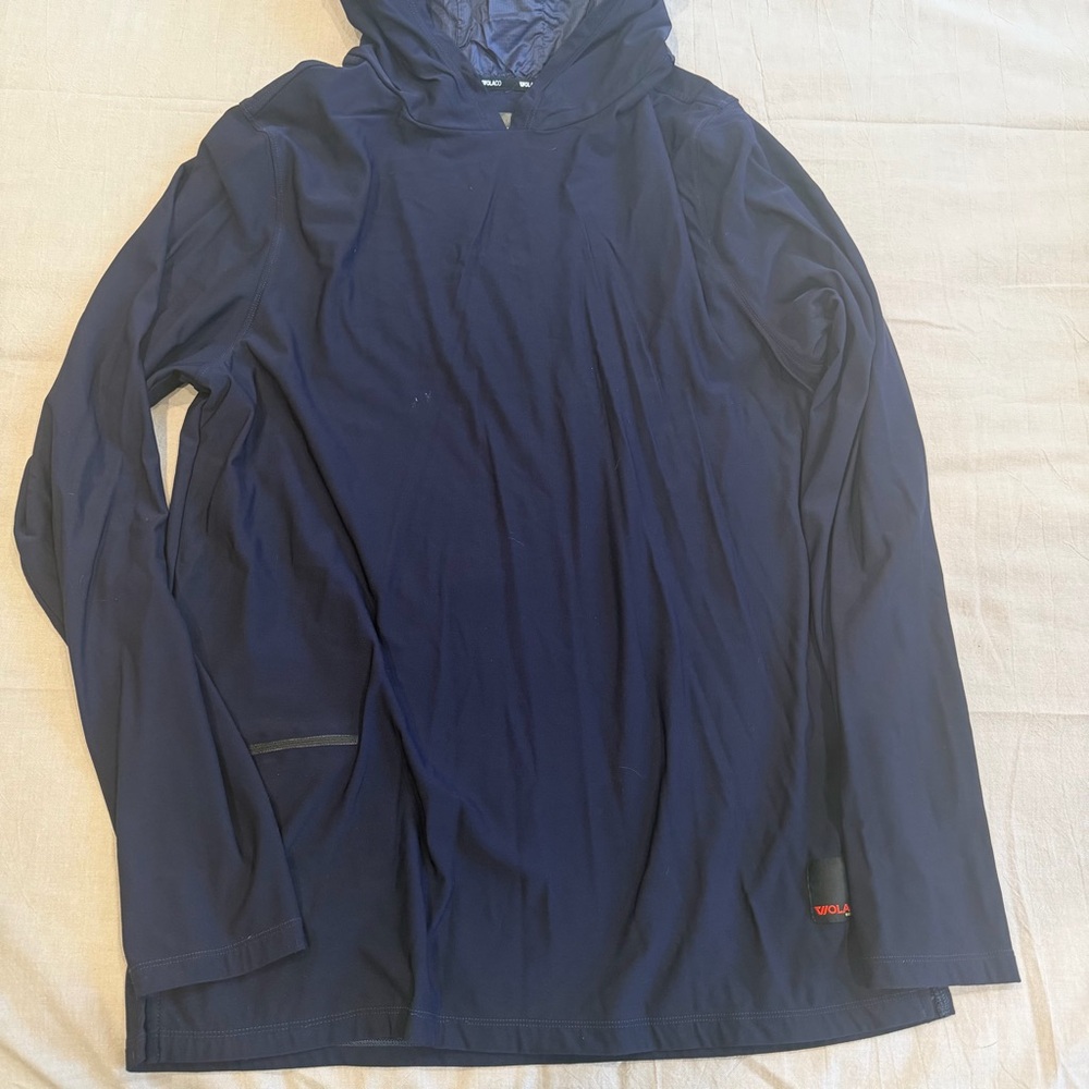 Wolaco Navy Blue Hooded Shirt